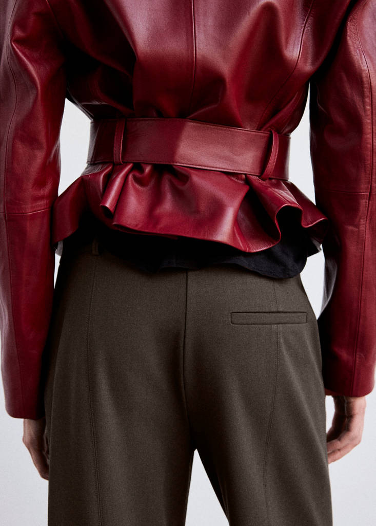 Flared trousers with seams — Medium Brown