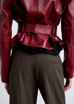 Flared trousers with seams — Medium Brown 15