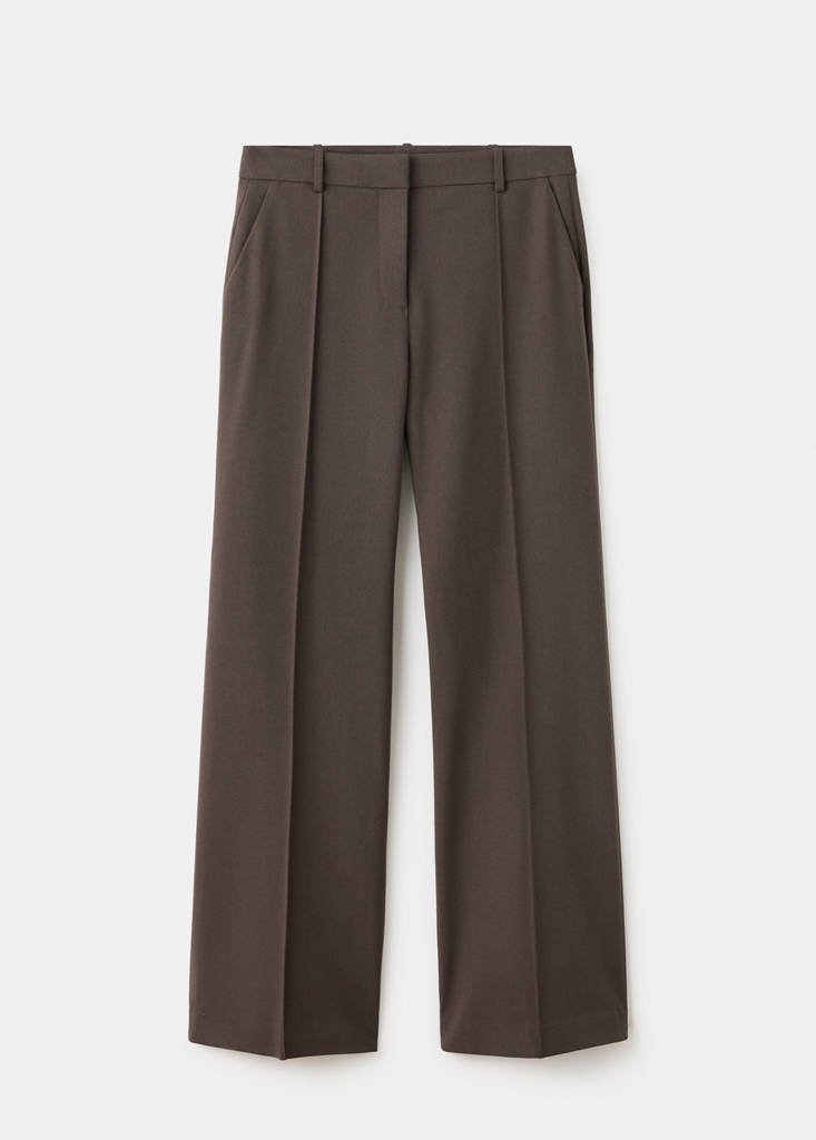 Flared trousers with seams — Medium Brown