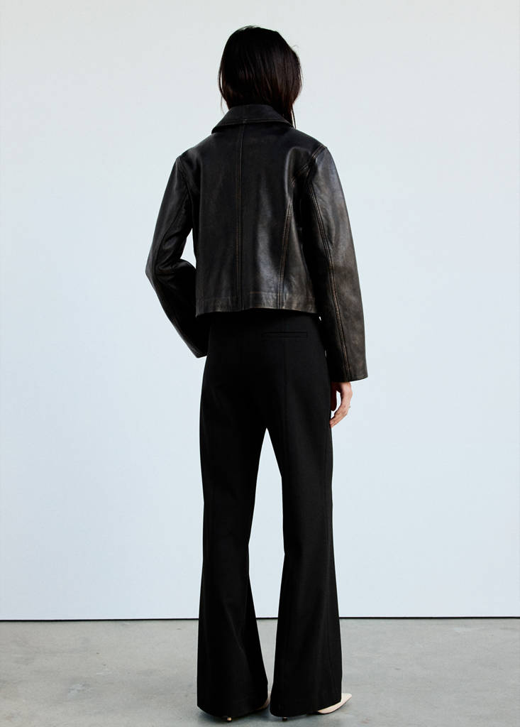 Flared trousers with seams — Black