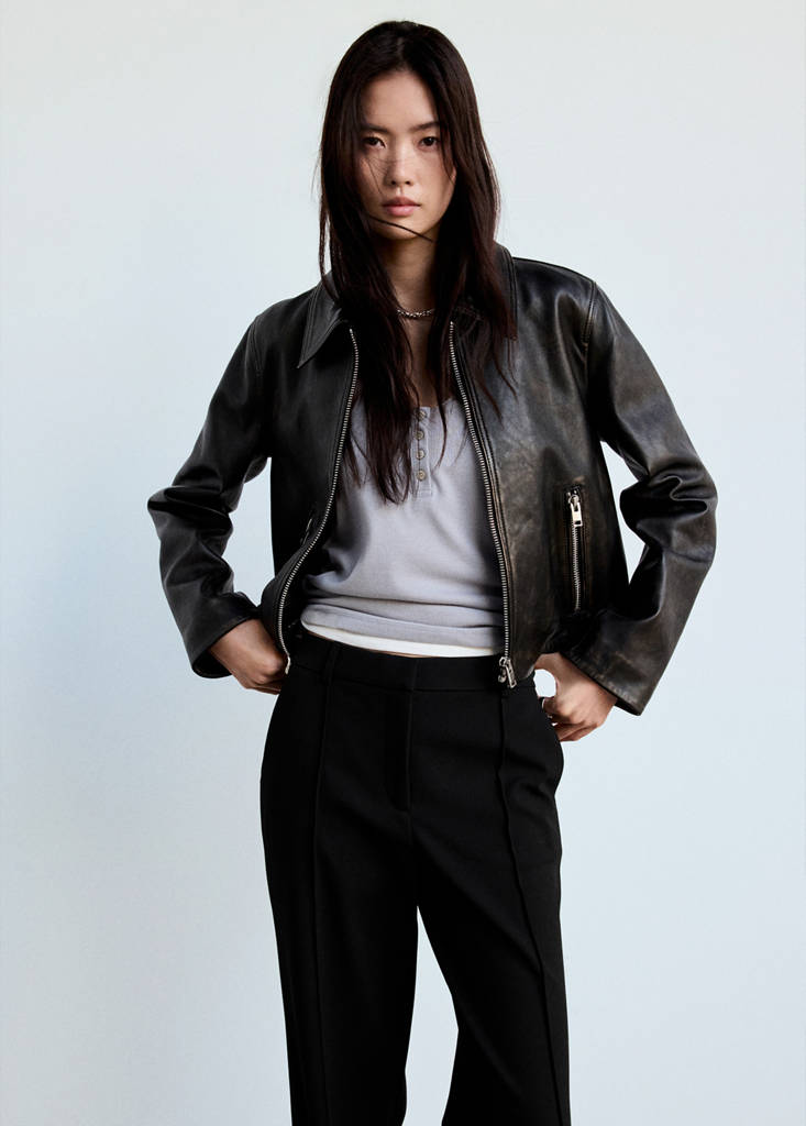 Flared trousers with seams — Black
