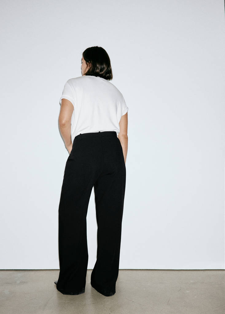 Flared trousers with seams — Black