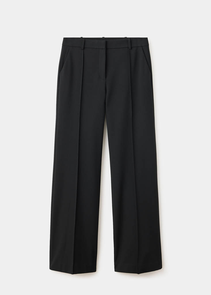 Flared trousers with seams — Black