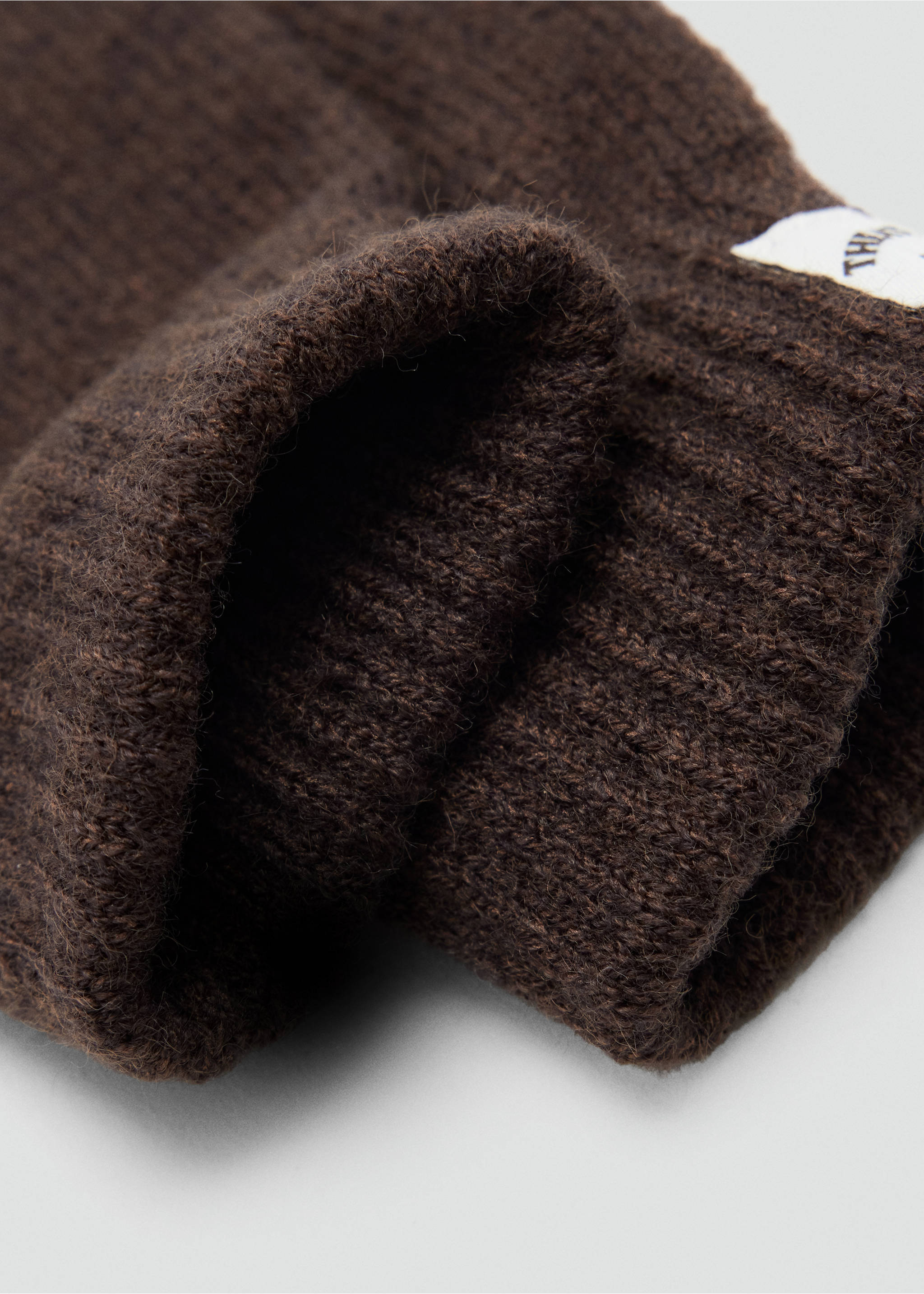 Plain knit gloves - Medium plane, Chocolate. Ref: 37045996-00.