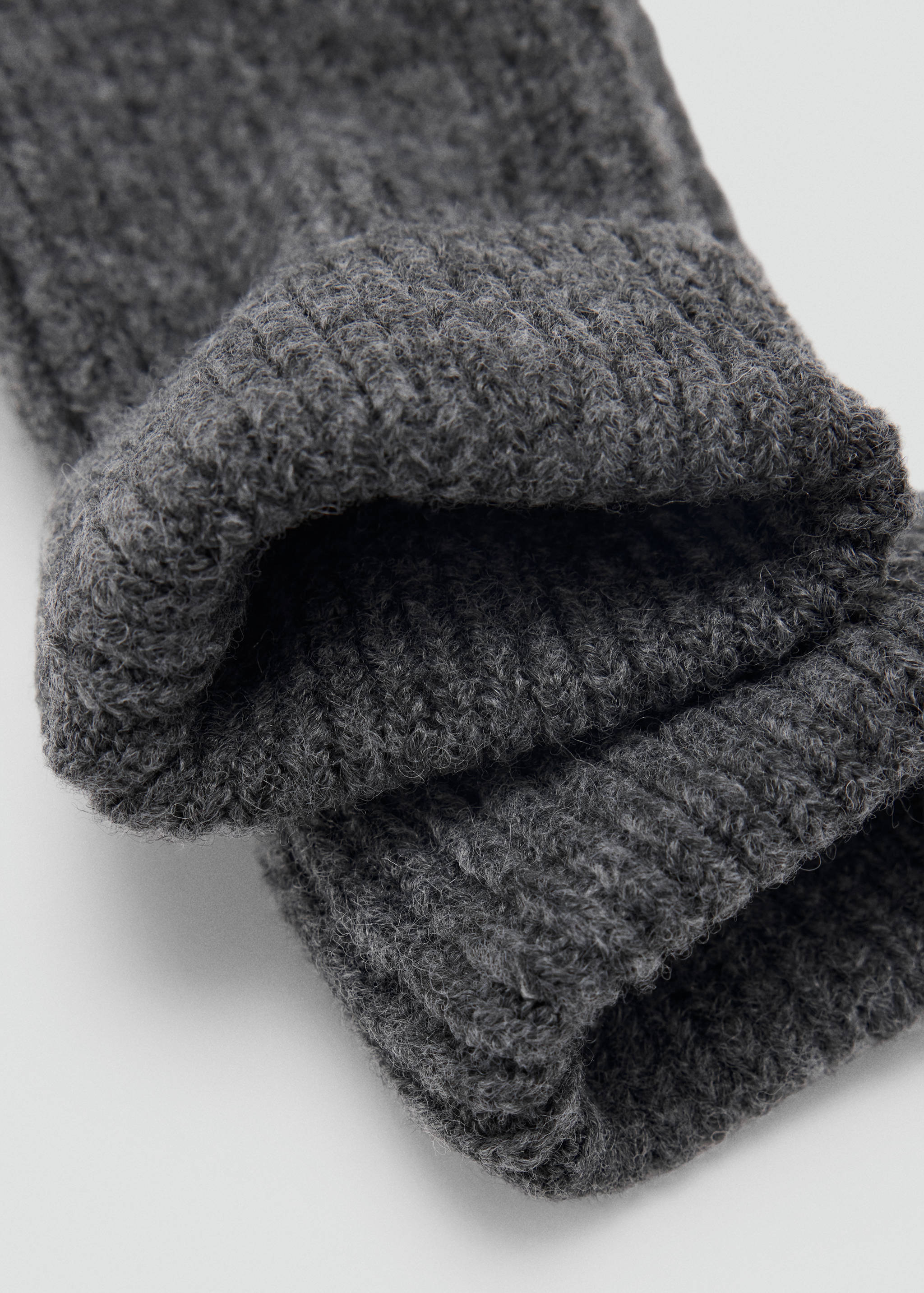 Turn-up cuff ribbed gloves - Medium plane