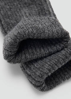 Turn-up cuff ribbed gloves — Grey 2