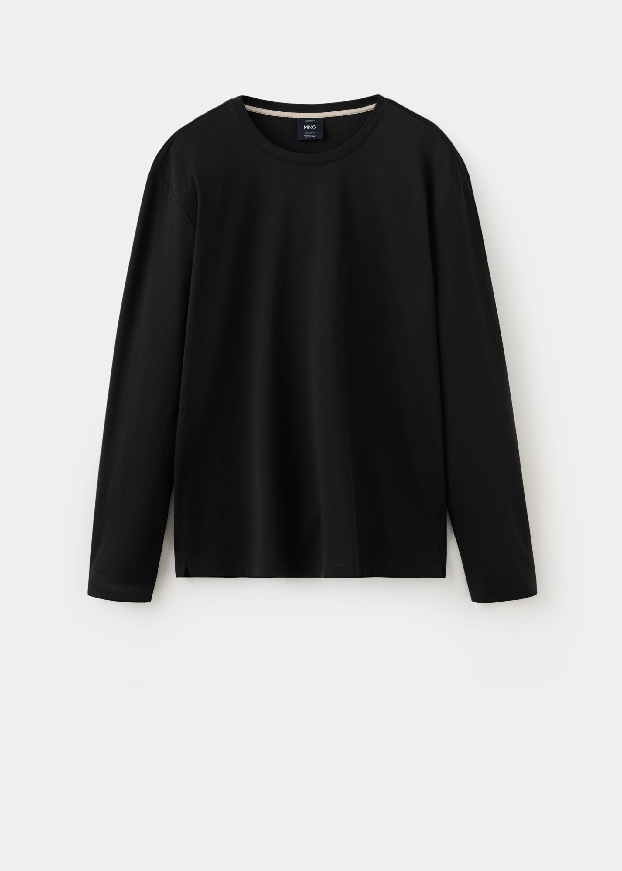 100% cotton T-shirt regular fit - Article without model, Black. Ref: 37045999-00.