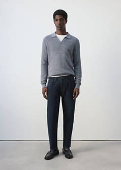 Ben cropped tapered-fit jeans — Deep Dark Blue 2