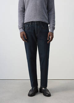 Ben cropped tapered-fit jeans — Deep Dark Blue 1