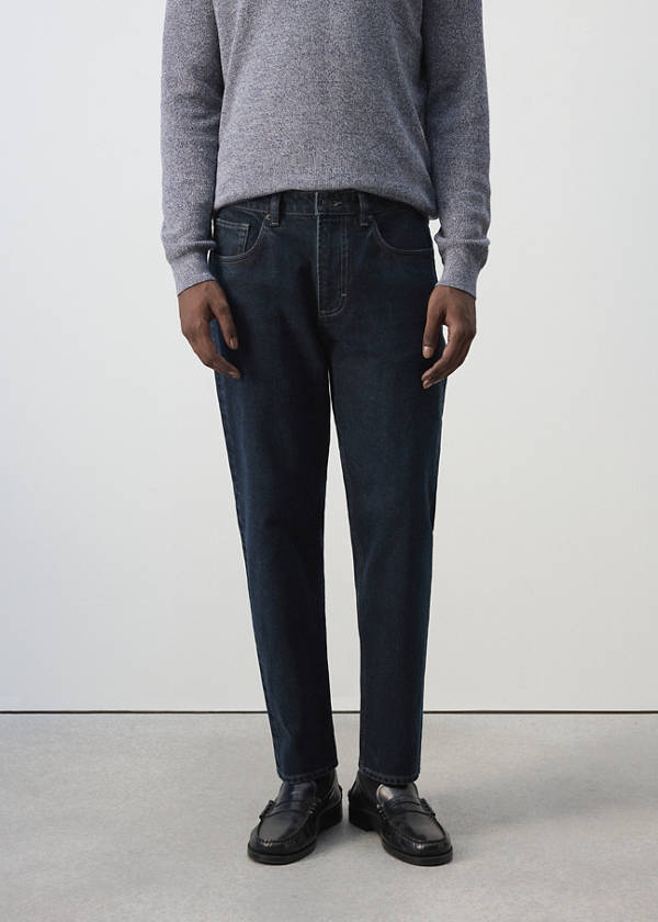 Ben cropped tapered-fit jeans — Deep Dark Blue