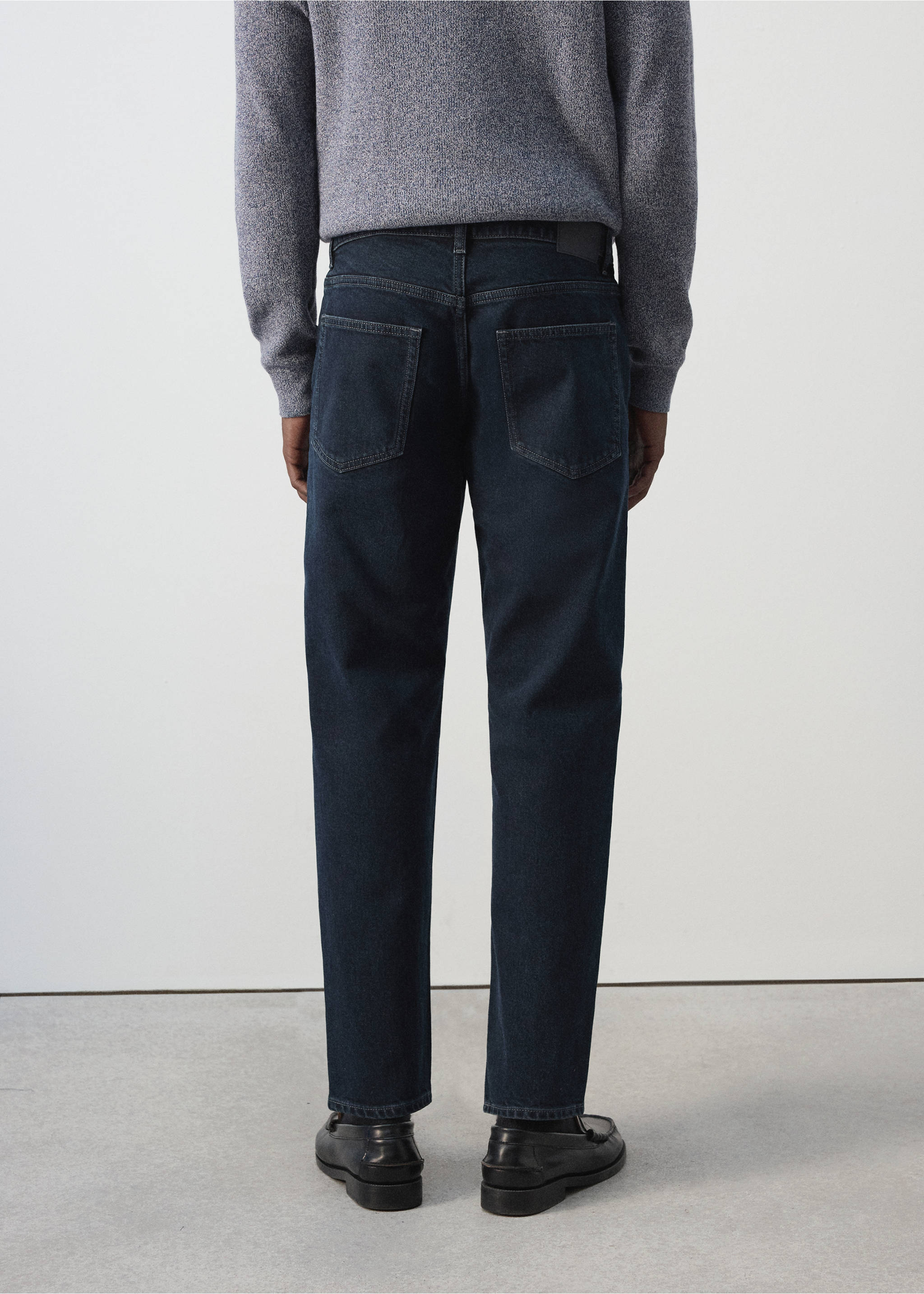 Ben cropped tapered-fit jeans - Reverse of the article, Deep Dark Blue. Ref: 37046000-00.