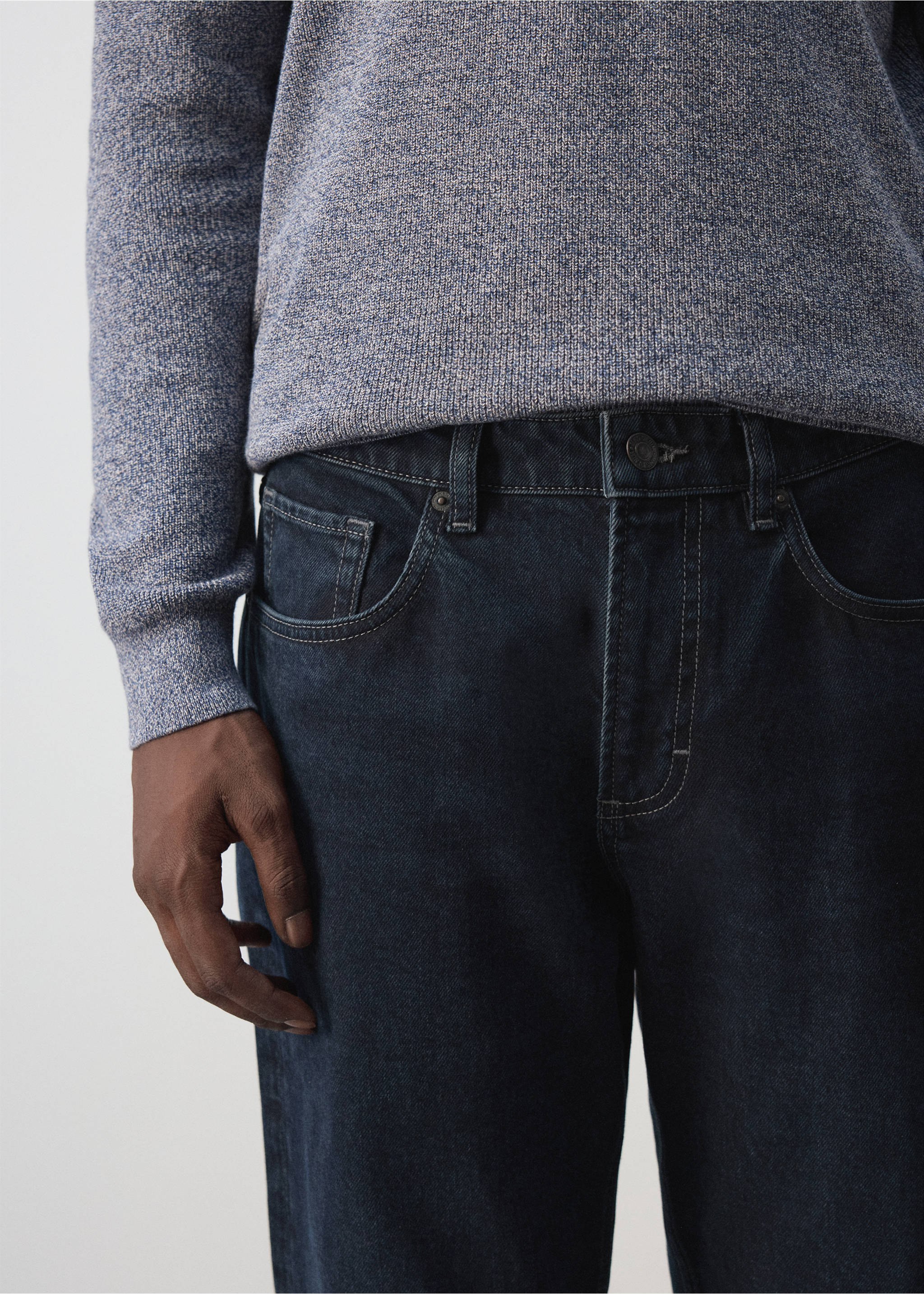 Ben cropped tapered-fit jeans - Details of the article 1, Deep Dark Blue. Ref: 37046000-00.