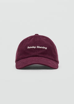 Embroidered corduroy cap — Burgundy 2
