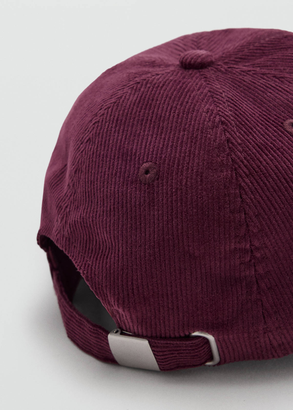 Embroidered corduroy cap — Burgundy