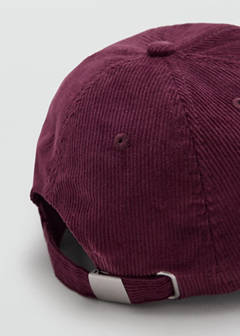 Embroidered corduroy cap — Burgundy 3
