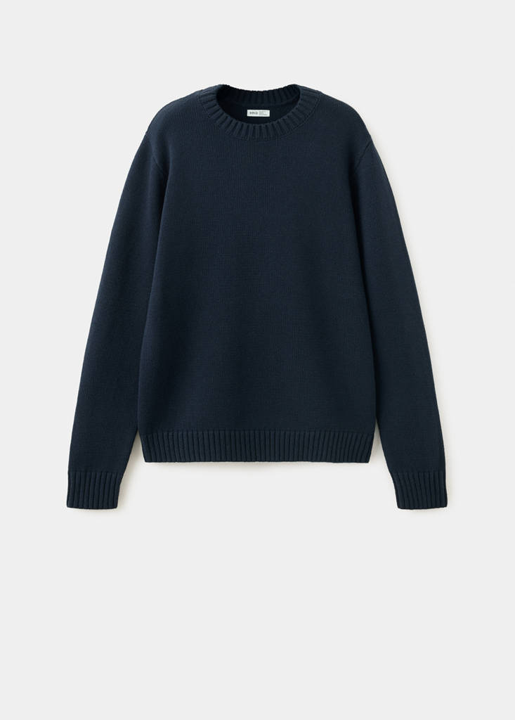 Sweter basic z grubej dzianiny granatowy - Teen - XS - MANGO TEEN
