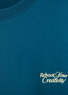 Printed text T-shirt — Petrol Blue 6
