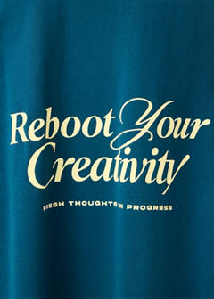 Printed text T-shirt — Petrol Blue 7