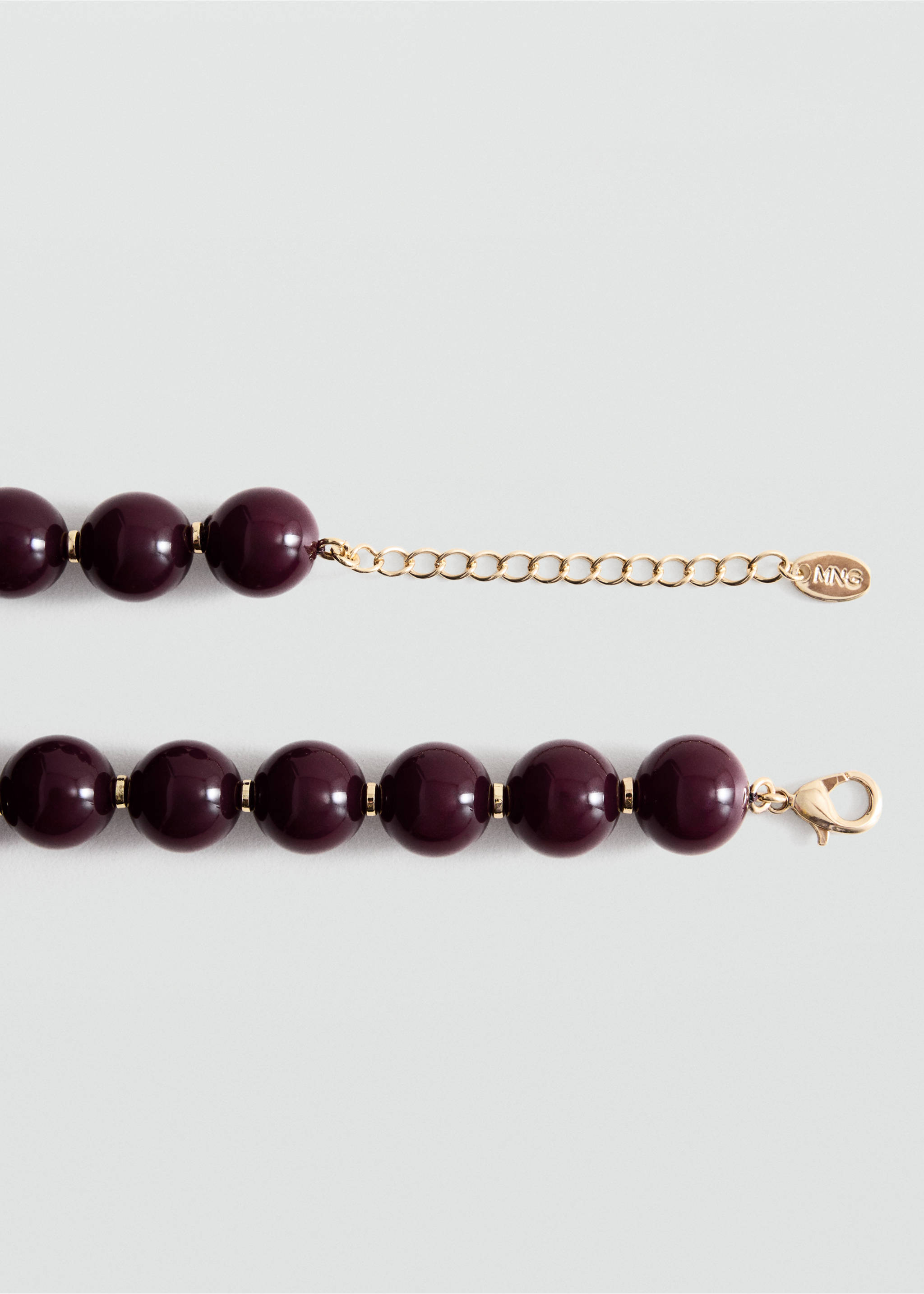 Collier détail perle - Détail de l'article 1, Marron. Ref: 37046009-00.