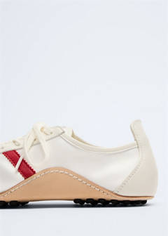 Leather trainer in leather with contrasting sole — White 4