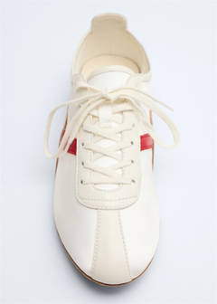 Leather trainer in leather with contrasting sole — White 5