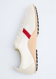 Leather trainer in leather with contrasting sole — White 6
