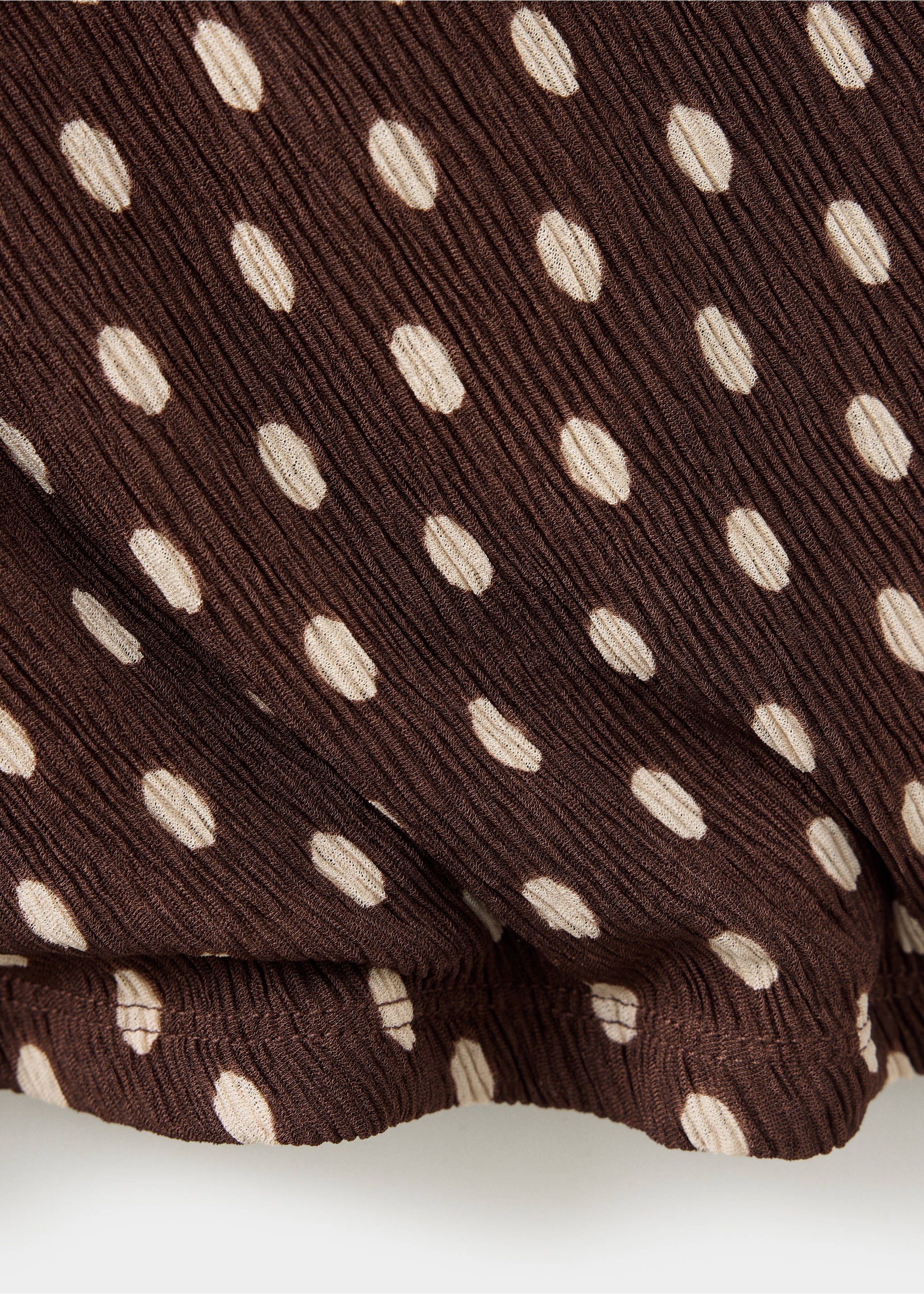 Polka dot wrap blouse - Details of the article 0, Brown. Ref: 37046013-00.