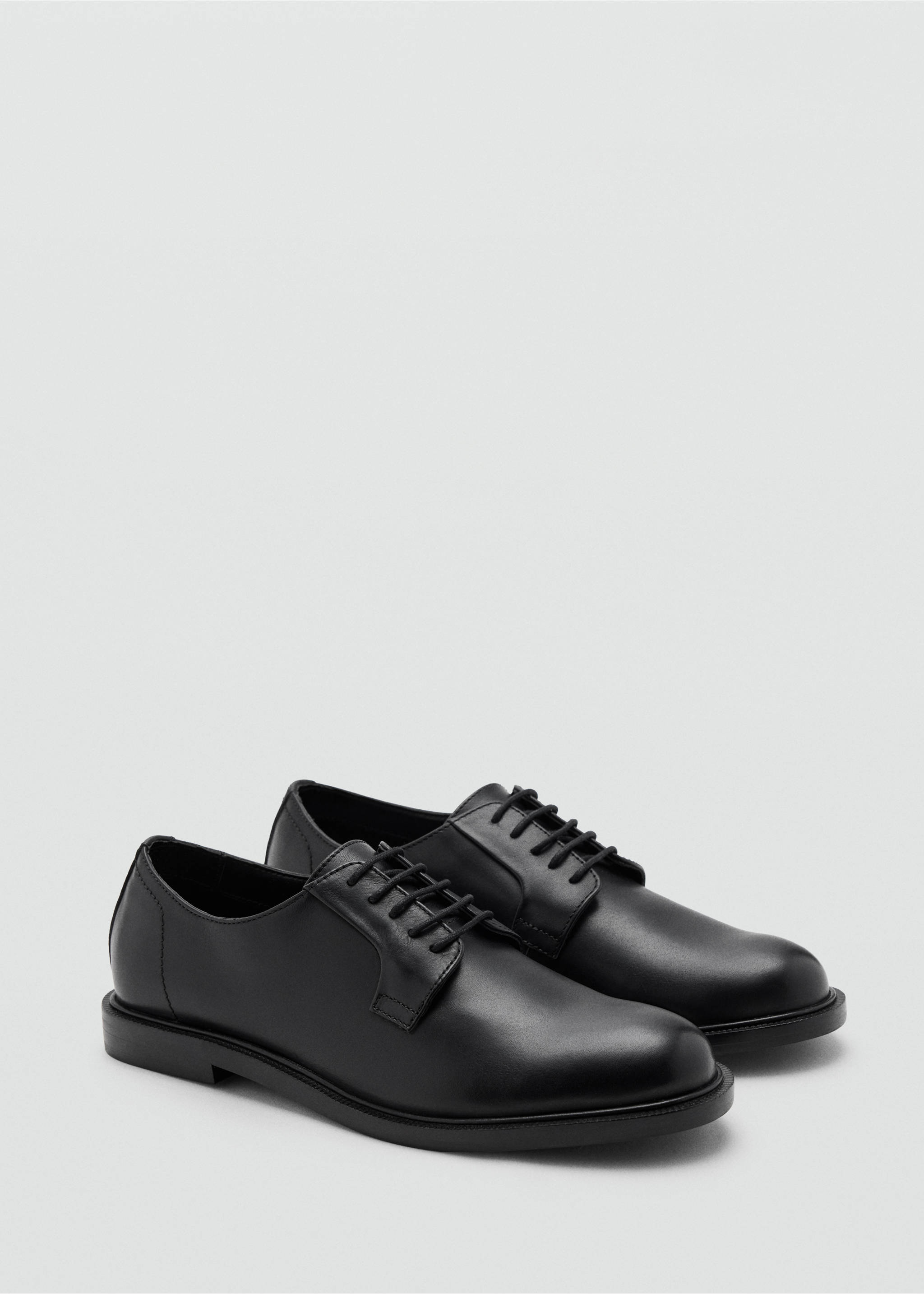 Lace-up leather shoes - Medium plane, Black. Ref: 37046014-00.