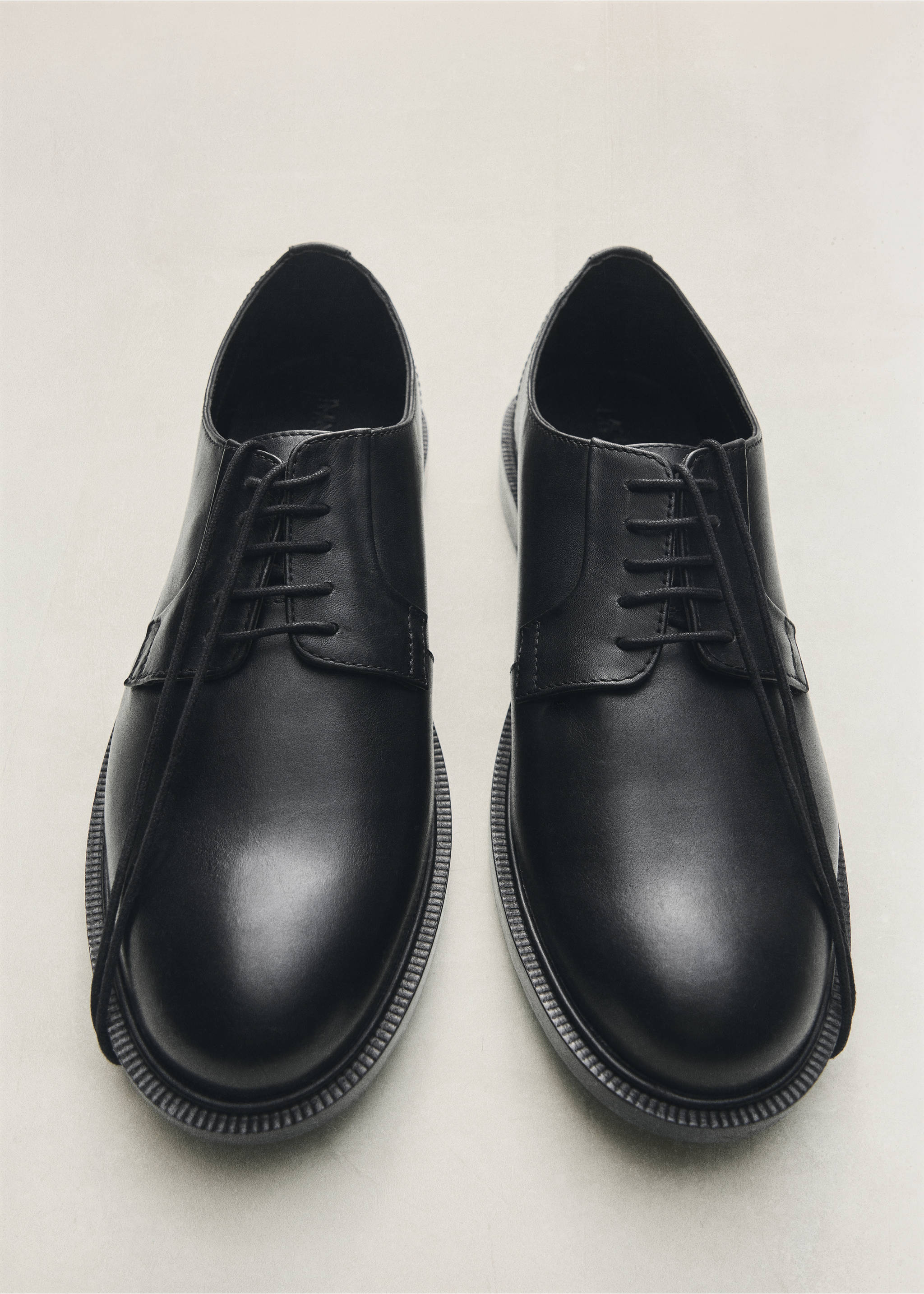 Lace-up leather shoes - Details of the article 5, Black. Ref: 37046014-00.