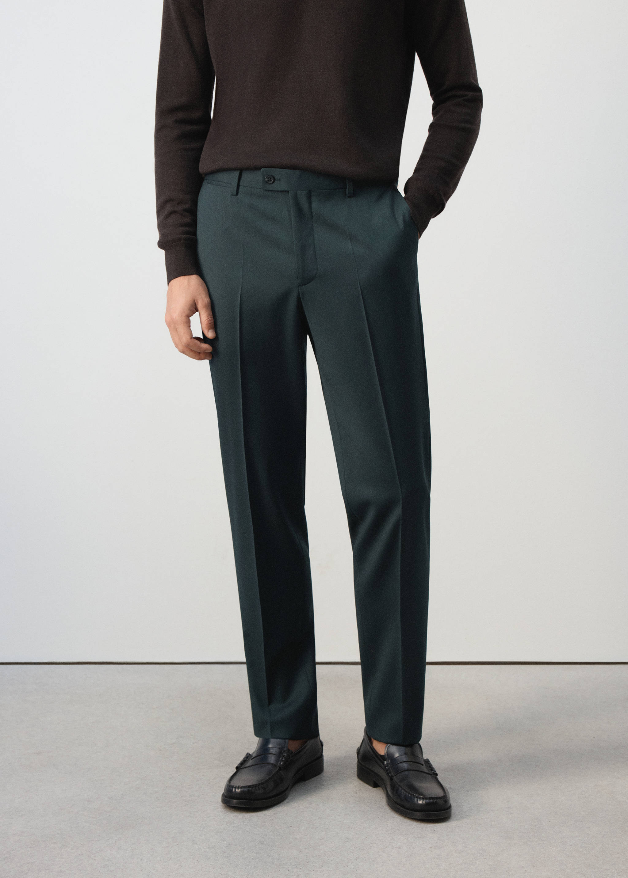 Turin 100% wool suit trousers - Medium plane