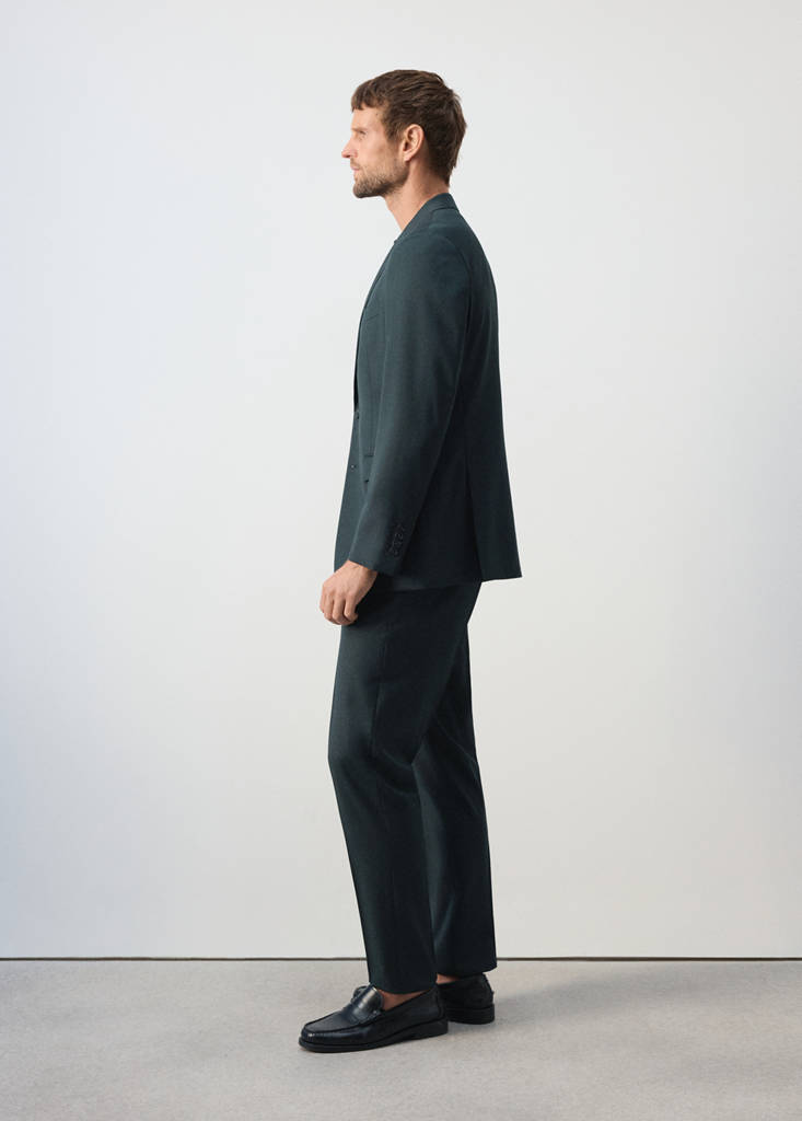 Turin 100% wool suit trousers — Dark Green