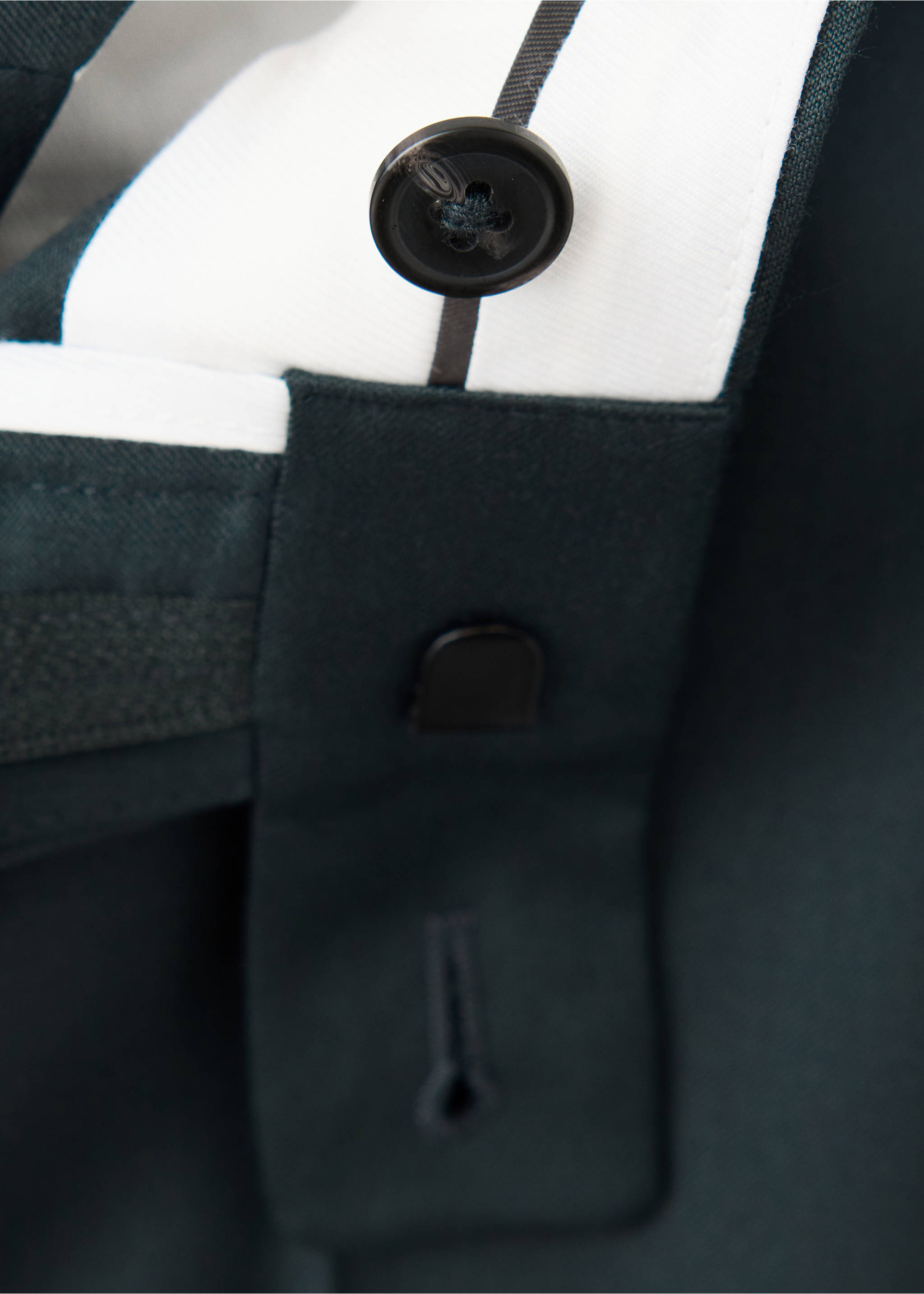 Turin 100% wool suit trousers - Details of the article 8, Dark Green. Ref: 37046324-00.