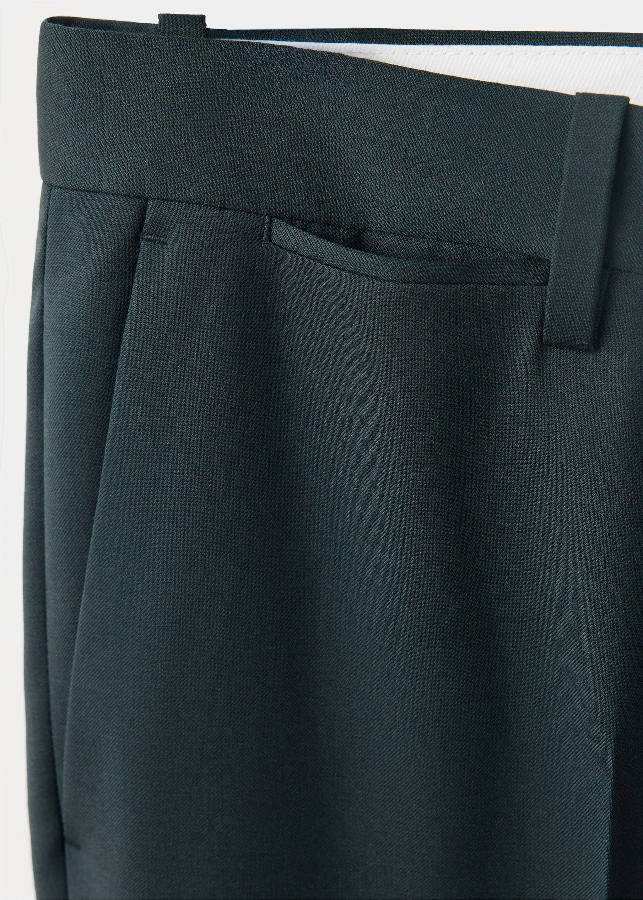 Turin 100% wool suit trousers - Details of the article 0, Dark Green. Ref: 37046324-00.