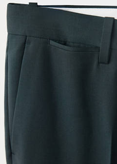 Turin suit trousers, 100% virgin wool, slim fit — Dark Green 9