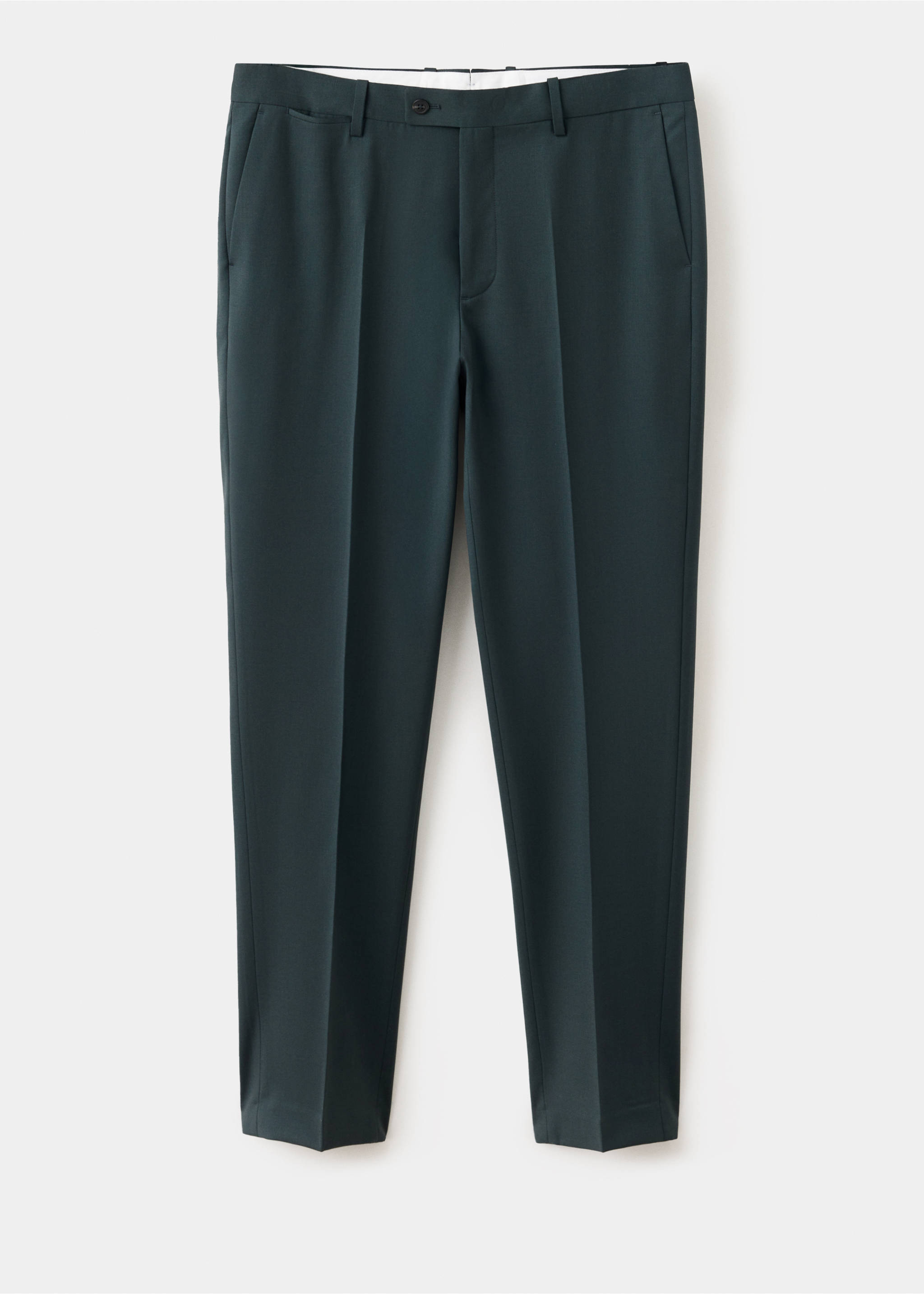 Turin 100% wool suit trousers - Article without model, Dark Green. Ref: 37046324-00.