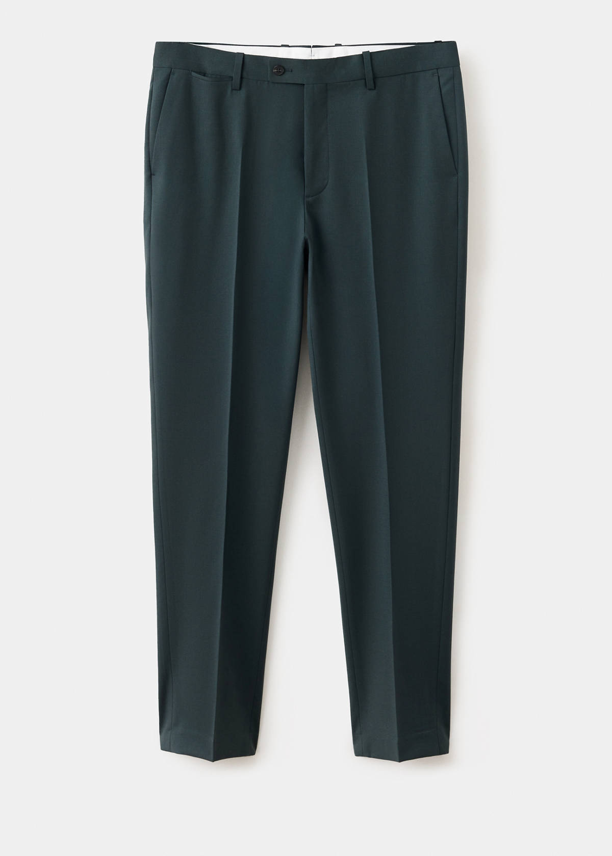 Turin suit trousers, 100% virgin wool, slim fit — Dark Green