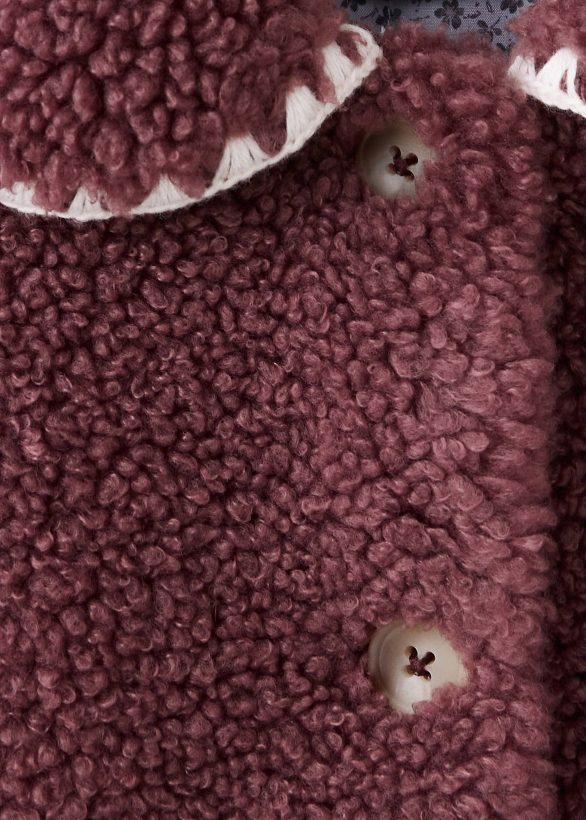Teddy coat — Cherry