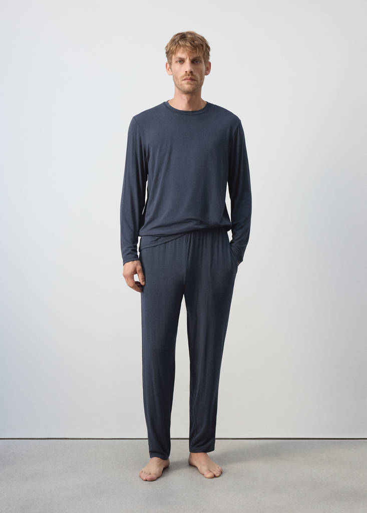 Pack of long modal pyjamas — Navy