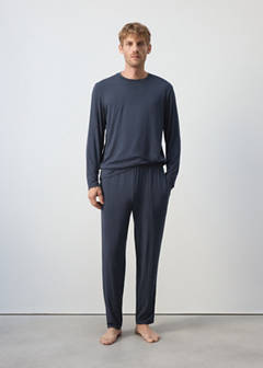 Pack of long modal pyjamas — Navy 1