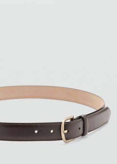 Buckle leather belt — Brown 2