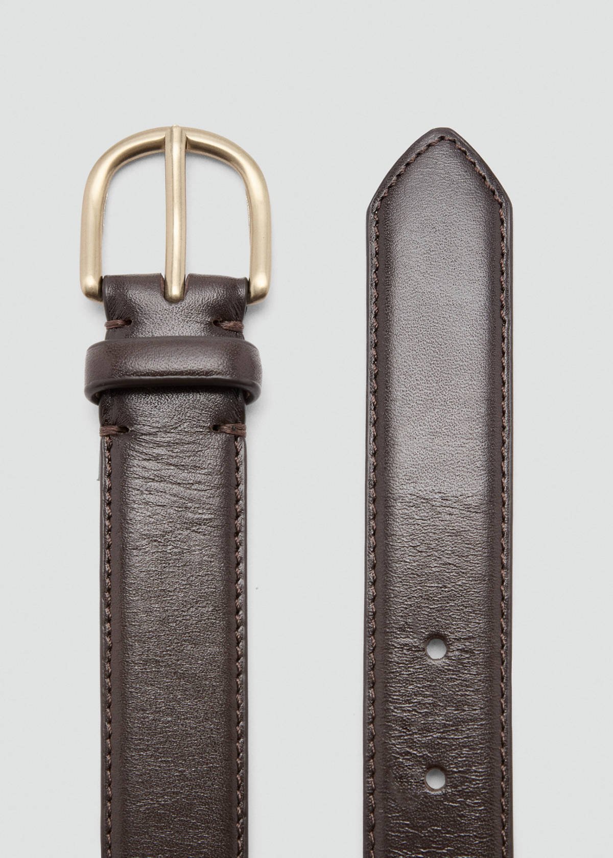 Buckle leather belt — Brown