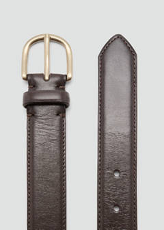 Buckle leather belt — Brown 3