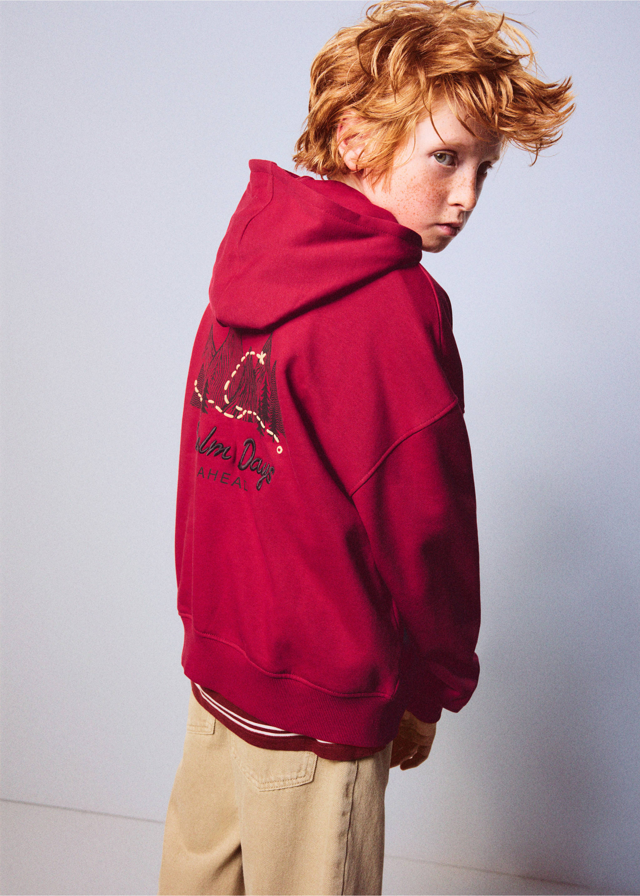 Oversized hoodie - Medium plane, Red. Ref: 37046330-00.
