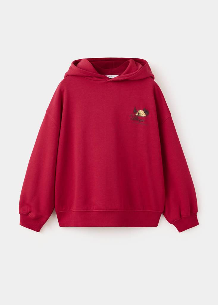 Bluza oversize z kapturem czerwony - Dzieci - 9-10 lata - MANGO KIDS