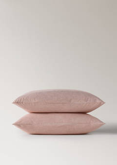 Two 60 x 60 cm striped cotton pillowcases — Red 3