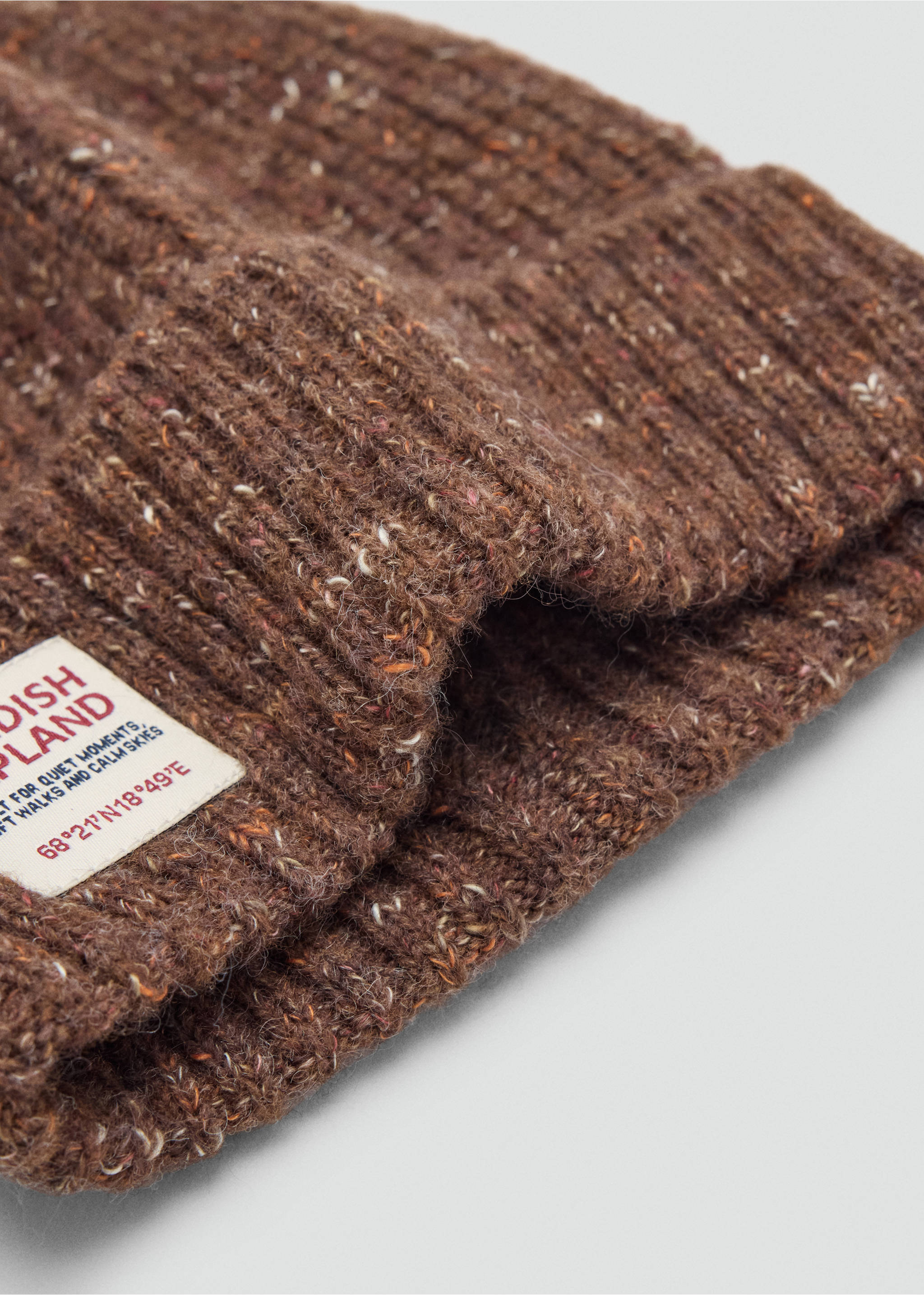 Flecked knit beanie - Medium plane, Brown. Ref: 37046334-00.