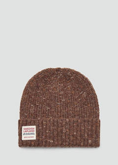 Flecked knit beanie — Brown 1