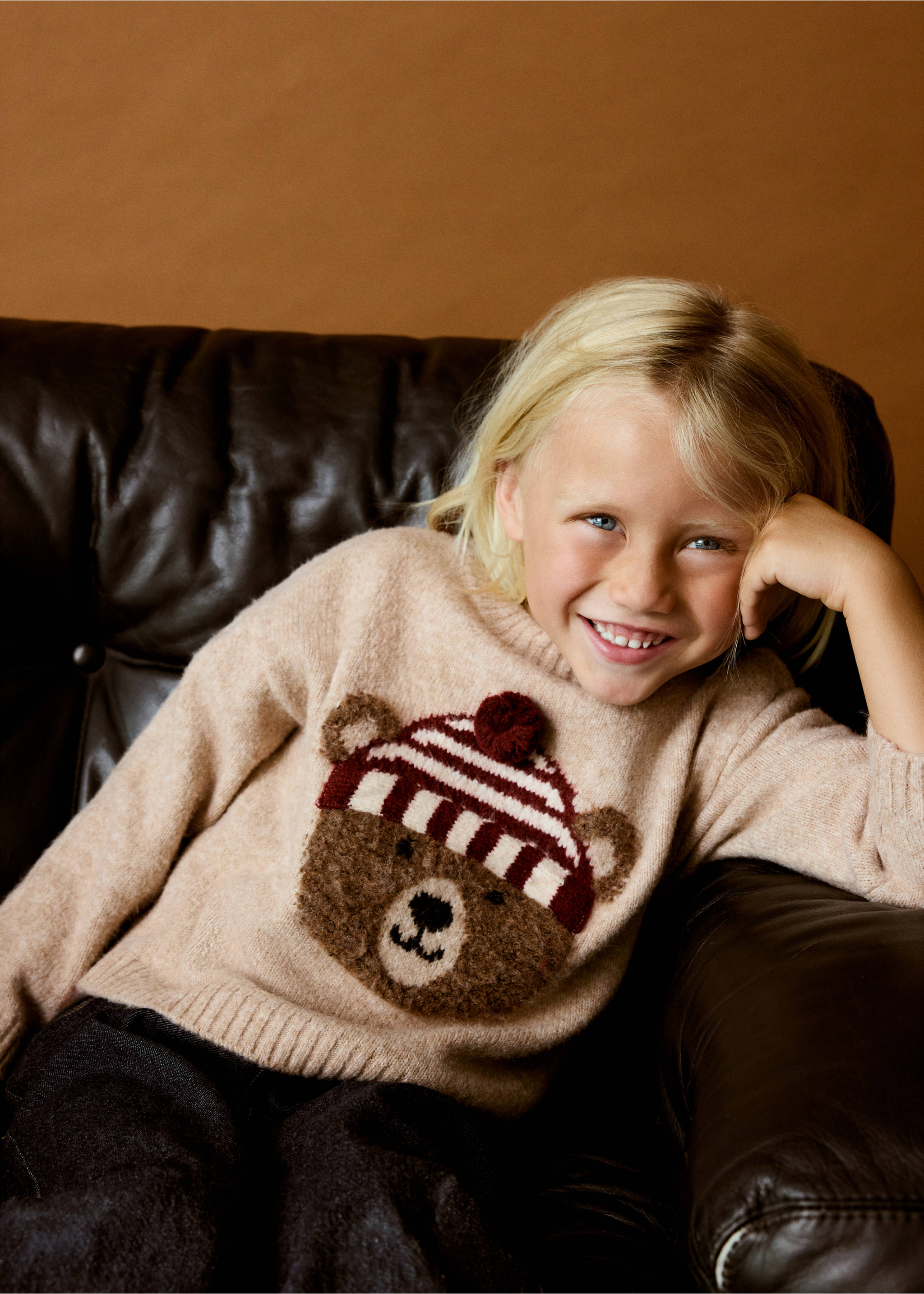 Chunky-knit bear sweater - General plane, Medium Brown. Ref: 37046339-00.