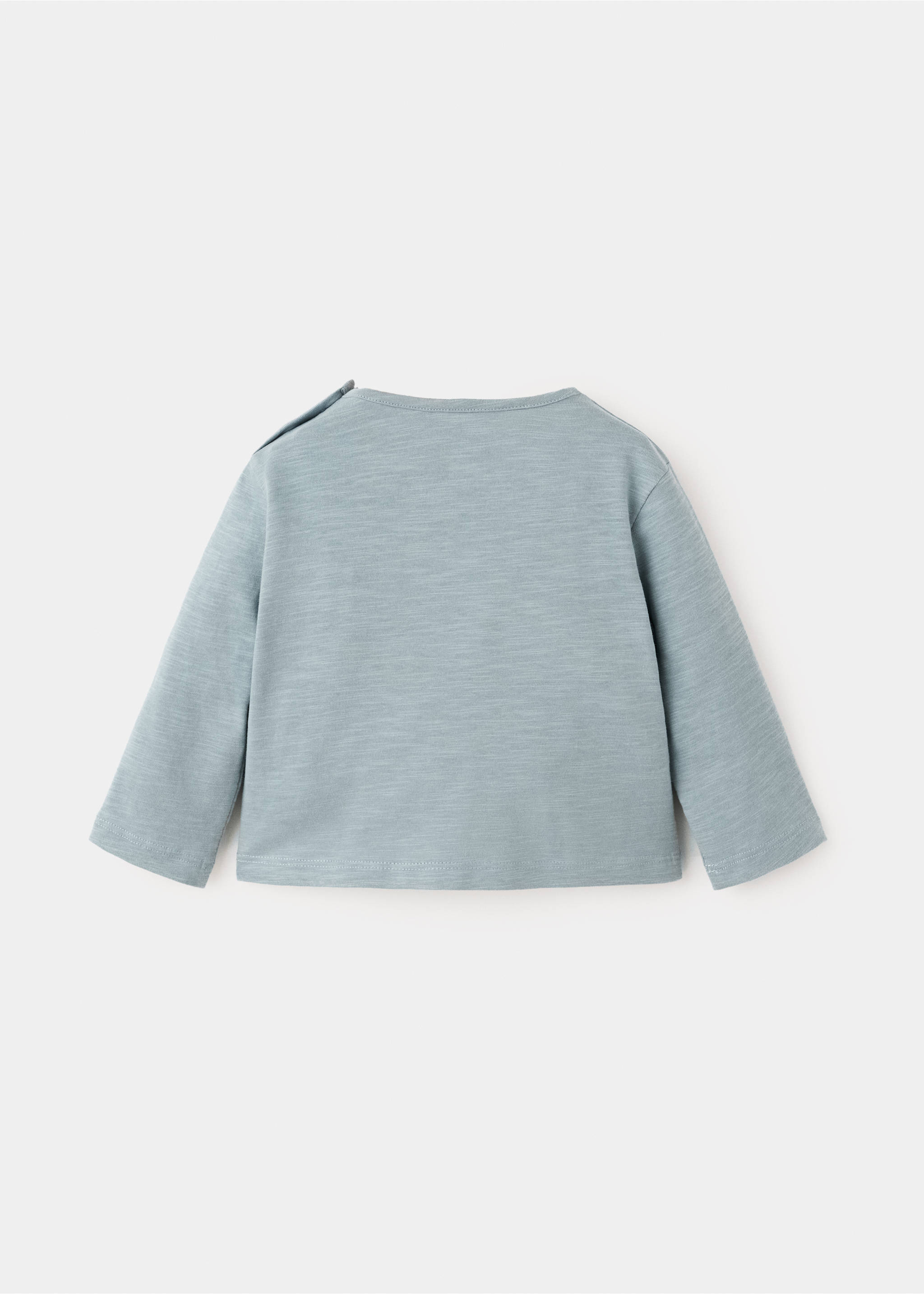 Printed detail T-shirt - Reverse of the article, Blue. Ref: 37046340-00.