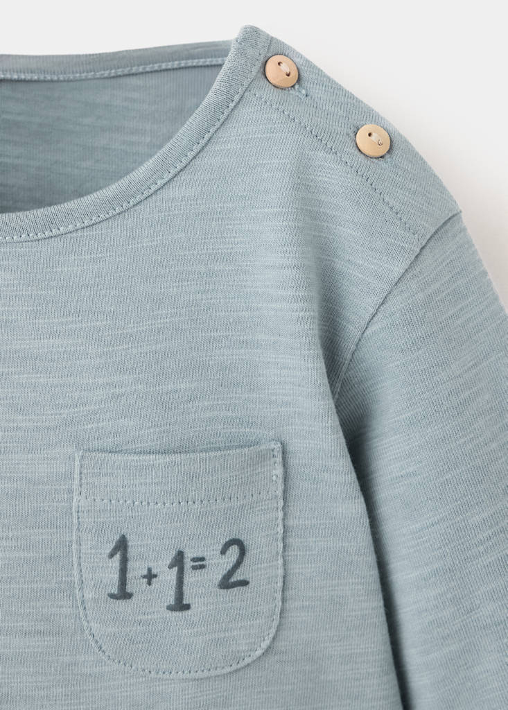 Printed detail T-shirt — Blue